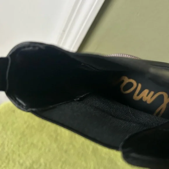 NWOB Sam Edelman Black Leather Ankle Boots Sz 8.5 - Picture 13 of 14